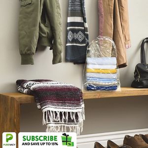 Clear <b>Drawstring</b> <b>Shoe</b> <b>Bags</b> 6\" X 10\" Pack 50 2 Mil Waterproof Double Cotton <b>Drawstrings</b> Odorless for Travel Packing Shipping - Product Image 6