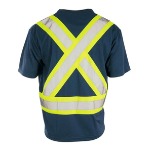 T-shirts de travail à manches courtes sur mesure OEM de haute qualité pour hommes, vêtements de sécurité réfléchissants respirants, t-shirt de bonne qualité pour hommes - Product Image 6