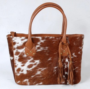 Sac fourre-tout en cuir grande capacité pour femme avec fourrure de vache, nouveau prix d'usine, qualité supérieure, nouvelle mode, sacs à main pour femme - Product Image 1