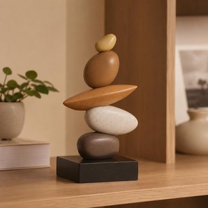 Escultura Minimalista de Madera y Resina, Hecha a Mano, Decoración Abstracta para Mesa, Adorno Artístico para Sala de Estar - Product Image 3