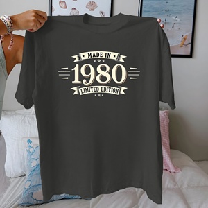 1980 LIMITED EDITION design pure cotton women's <b>Tshirt</b> comfort fit - Product Image 2