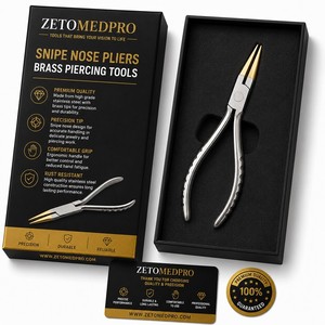 Snipe Nose Pliers Brass <b>Piercing</b> Tools Non Marring Jewelry Making Tool ZetomedPro - Product Image 4