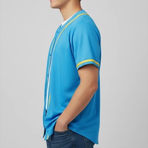 Camisetas de Béisbol Azules Personalizadas, Cosidas, para Hombres, Mujeres y Jóvenes, Camisetas de Béisbol Personalizadas con Botones, Diseño de Uniformes Deportivos para Equipos - Product Image 6