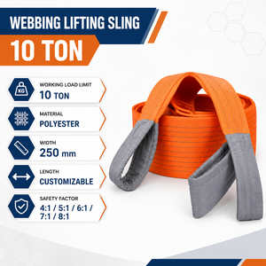 Eslinga de Cinta de Poliéster Provina con Ojales Reforzados, 10 Toneladas, Alta Resistencia, Fabricante Exportador de Vietnam, Seguridad 8:1 - Product Image 3