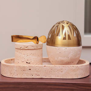 Boîte à encens en bois avec incrustation arabesque personnalisée, tiroir de rangement intégré, Mabkhara, plaque en laiton, four à charbon pour Oud - Product Image 4