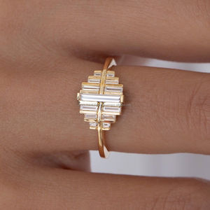 IGI/GIA Lab Grown Cut Diamond Vintage 14k jaune mariage/bague de fiançailles unisexe or blanc fin pour anniversaire fête-digne - Product Image 4