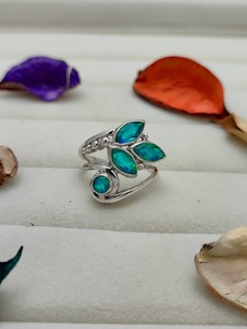 Genuine 925 Sterling Silver <b>Rings</b> Vintage <b>Mens</b> <b>Rings</b> <b>with</b> Green Red Original Agate <b>Stone</b> Retro Hollow Design Direct From India - Product Image 5