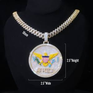 จี้รูปทรงกลมแบบสั่งทำได้ สไตล์ฮิปฮอป ชุบทองคำสีกุหลาบ จี้โลโก้ชื่อสองชั้น เครื่องประดับคุณภาพดี - Product Image 4