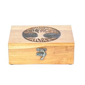 Boîte en bois gravée au laser personnalisée professionnelle, boîte à bijoux gravée au laser, boîte de rangement, vente en gros, étui d'entreprise - Product Image 5