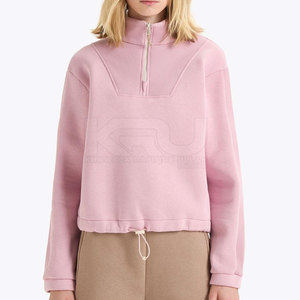 Modern Design Winter Casual 100% Cotton Blended Smooth Texture Women Half Zip <b>Sweatshirt</b> for <b>Gym</b> Workouts Outdoor Activities - Product Image 2