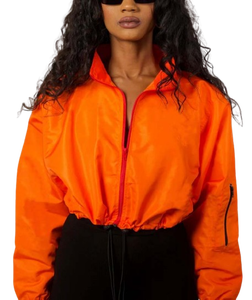 Chaqueta Cortavientos de Moda para Mujer, Estilo Informal, con Logotipo Personalizado, Cierre de Cremallera de Nailon, Talla Grande, Ligera, para Exteriores - Product Image 1