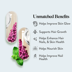 Complément pour cheveux, peau et ongles avec biotine, collagène et acide hyaluronique pour une peau éclatante, des ongles forts et des cheveux sains - Product Image 6