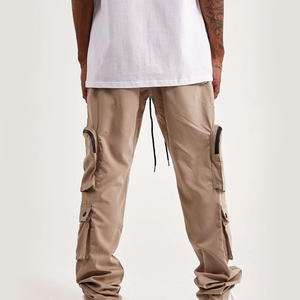 Pantalones Cargo para Hombre, Cintura Elástica con Cordón, Múltiples Bolsillos, Estilo Workwear, Ropa Casual, Transpirables, Ahora Disponibles para la Venta - Product Image 3