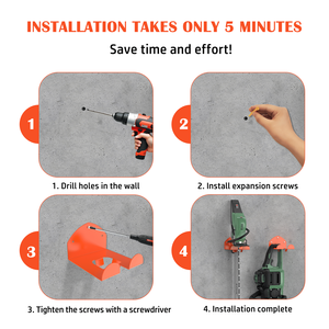 2 Pezzi Supporto da Parete per Decespugliatore, Organizzatore per Garage, Porta Decespugliatore e Tagliaerba - Product Image 6