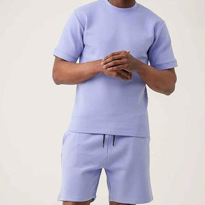 ชุดเสื้อยืดและกางเกงขาสั้นแบบกำหนดเองสำหรับเสื้อผ้าผู้ชาย ชุดสองชิ้นสำหรับฤดูร้อน ชุดลำลองแขนสั้นผ้าฝ้าย ออกแบบโลโก้ได้ - Product Image 2