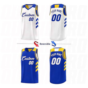 Tenue de basketball élégante de haute qualité, respirante, anti-boulochage, uniforme par sublimation, grande taille, réversible, pour équipe de basketball - Product Image 2