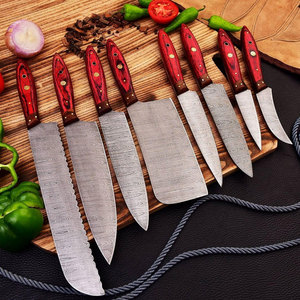 Ensemble de couteaux de cuisine en acier Damas, collection de couteaux de chef multi-pièces pour la préparation des aliments, la cuisson, le hachage, la découpe et l'usage quotidien - Product Image 6
