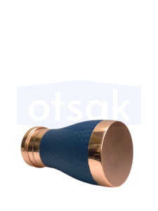 กระติกน้ำทองแดงสีน้ำเงิน OTSAK พรีเมียม รักษ์โลก ดีไซน์ทันสมัย ฝาปิดแบบตอกลาย  ขนาดพกพา สำหรับสำนักงานและบ้าน ความจุ 1000 มล. - Product Image 4