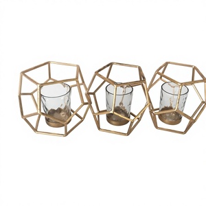 Porte-bougies et chandeliers géométriques en fer forgé faits à la main, style nordique tendance, pour mariage, fête, décoration intérieure, Chine - Product Image 2