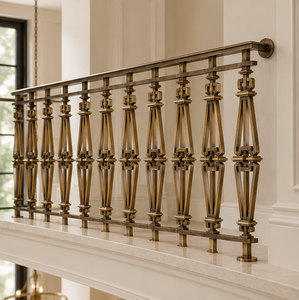 Rampe d'escalier conique en bronze pour hôtels de luxe, villas, grands escaliers et intérieurs architecturaux sur mesure - Product Image 3