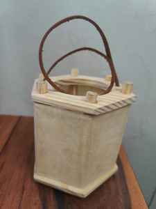 Support de bougie rectangulaire en bois et cuir pour décoration intérieure - Product Image 4