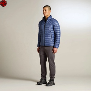 Blouson matelassé à capuche pour homme, fermeture éclair, vêtement d'extérieur décontracté, personnalisable avec logo, pour l'hiver - Product Image 3