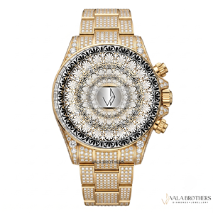 Reloj de Lujo Rolax con Cristales Redondos de Moissanita y Cuarzo, Correa de Aleación de 20 mm, Estilo Hip Hop Antiguo para Hombre y Mujer, Diseño Premium Brillante - Product Image 1