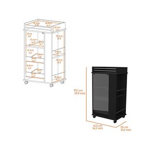 Portabottiglie portabottiglie con porta in vetro e carrelli da Bar funzionali - Product Image 3