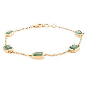14K <b>Gold</b> Asscher Cut Diamond <b>Bangle</b> Bracelet-Trendy Bezel Set Style - Product Image 2