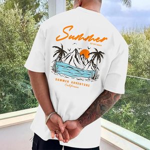 เสื้อยืดพิมพ์ลายกราฟิกสำหรับผู้ชาย ผ้าฝ้ายผสมเนื้อนุ่ม คอกลม แขนสั้น สวมใส่สบาย สไตล์ลำลองทันสมัย ระบายอากาศได้ดี - Product Image 3