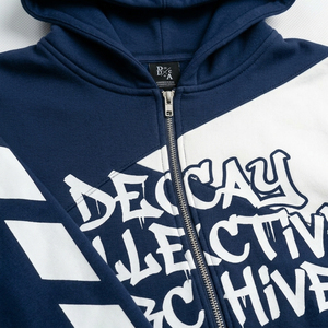 DECCAU COLLECTIVE ARCHIVE Men's Hoodie & Sweatpants <b>Set</b> Color Blocking Streetwear Zip Front FRENCH TERRY Autumn Wear - Product Image 5