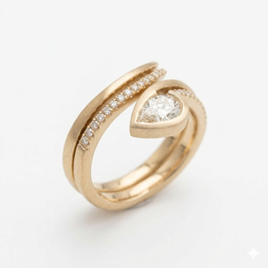 Bague ajustable en or jaune véritable 14 carats avec diamant de laboratoire serpentine de haute qualité, motif serpent torsadé, pour femme - Product Image 2