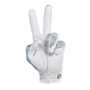 ถุงมือกอล์ฟผู้ชาย หนังคาเบรตต้า ฝ่ามือสีเขียวอมฟ้า ด้านหลังเป็นตาข่าย ระบายอากาศได้ดี น้ำหนักเบา ยืดหยุ่น กระชับมือ จับถนัดมือ กันลื่น สวมใส่ง่าย มือซ้าย - Product Image 3