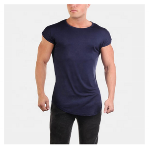 เสื้อยืดทรงสลิมฟิตสำหรับออกกำลังกายเสื้อยืดพิมพ์ลายฮิปฮอปลำลองผ้าคอตตอนสแปนเด็กซ์ออกแบบได้ตามต้องการ - Product Image 1