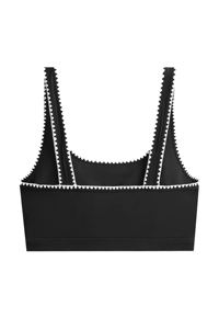 Soutien-gorge de sport noir sans couture pour femme, col en U, bretelles spaghetti, maintien moyen, haut de yoga, couleur unie - Product Image 2