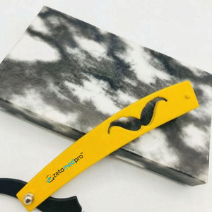 Yellow Black Color Coated Professional Classic Men's Straight Stainless Steel <b>Single</b> <b>Blade</b> Replaceable Barber <b>Razor</b> Customized - Product Image 5