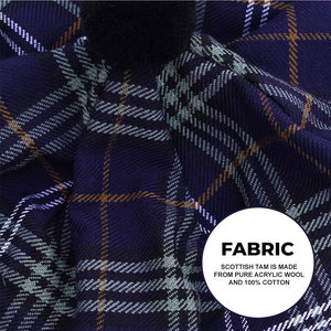 Gorro de Lana Personalizado Estilo Tam o' Shanter con Pompón, Diseño Tartán Clan Cassidy, Venta al Por Mayor - Product Image 5