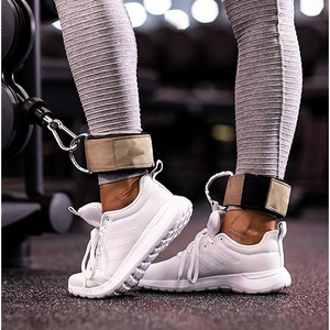 Heavy Duty Hot Selling Custom Made Adjustable Unisex <b>Ankle</b> Straps Leather Weights Braces <b>Support</b> Protection Gym Training Lifting - Product Image 4