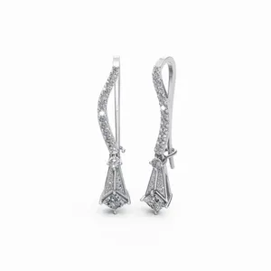 Pendientes de Diamantes de Diseño Nebula Shine, Corte Redondo y Princesa, para Exportación al Por Mayor - Product Image 4