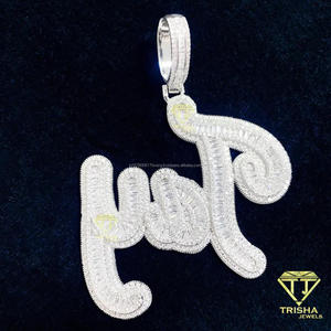 Custom <b>Name</b> Necklace Gold Plated Lab Grown Diamond Iced Out Script Pendant Hip Hop <b>Chain</b> Jewelry - Product Image 2