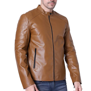 Chaqueta de cuero elegante para hombre, más vendida, con decoración de piel, logotipo personalizado, diferentes colores - Chaqueta para hombre al mejor precio - Product Image 1