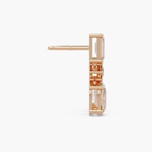 Boucles d'oreilles clous de luxe en or massif 14 carats avec diamant de laboratoire taille émeraude 3,2 carats, serti 6 pierres à griffes, certifié IGI, pour mariée et mariage - Product Image 5