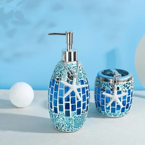 Juego de Baño de Lujo con Mosaico Inspirado en el Océano, Perfecto para la Higiene Diaria, Recepción de Invitados y Ambiente Relajante en el Baño, de la India - Product Image 5