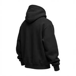 <b>Men's</b> Oversized <b>Black</b> Pullover Hoodie <b>Plain</b> Blank Fleece <b>Sweatshirt</b> with Kangaroo Pocket Casual Streetwear - Product Image 5