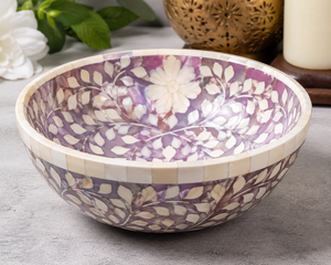 High Quality Bone & MOP Inlay Bowl Set Handmade Carved Kitchen Serving <b>Tableware</b> - Product Image 2