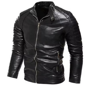 Veste en cuir véritable originale pour hommes, veste en cuir d'agneau classique et élégante pour hommes - Product Image 3