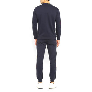 Men's Orange Solid 2 in 1 Loose Fit Full <b>Zip</b> Half-<b>zip</b> Casual Sportswear Set Winter Wear Breathable Polyester Fabric - Product Image 6