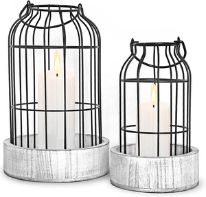 Bougeoir en métal de style ferme Base en bois droite Ins Style Multi Occasion Décor Qualité fiable - Product Image 6
