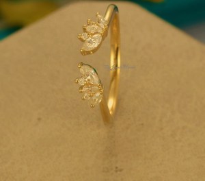 Open Vintage Marquise Moissanite Wedding Band Marquise-Cut Moissanite Open Wedding Band Minimalist Marquise-Cut Wedding Band - Product Image 4