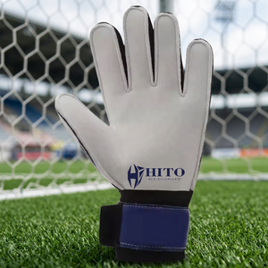 Gants de gardien de but de football en latex allemand gaufré blanc et bleu, design personnalisé de qualité supérieure, sangle en latex allemand 4 mm, effet négatif - Product Image 5